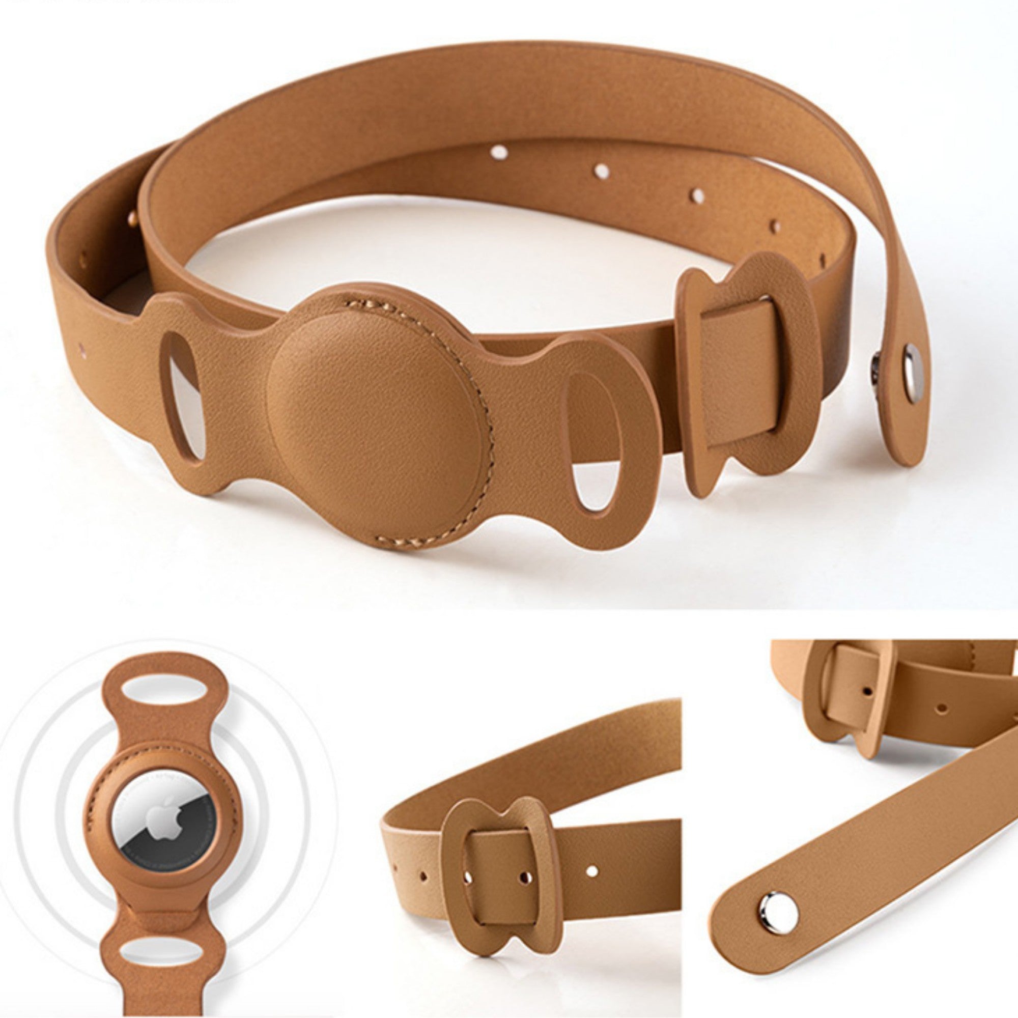 Collier en cuir AirTag pour animaux de compagnie