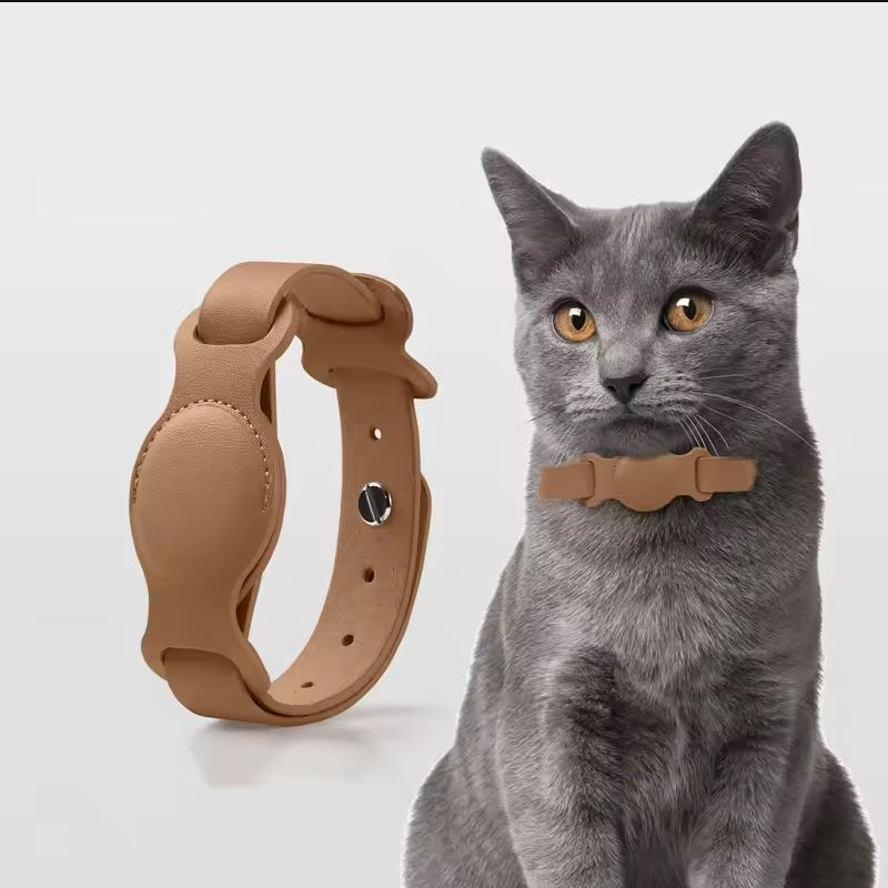 Collier en cuir AirTag pour animaux de compagnie