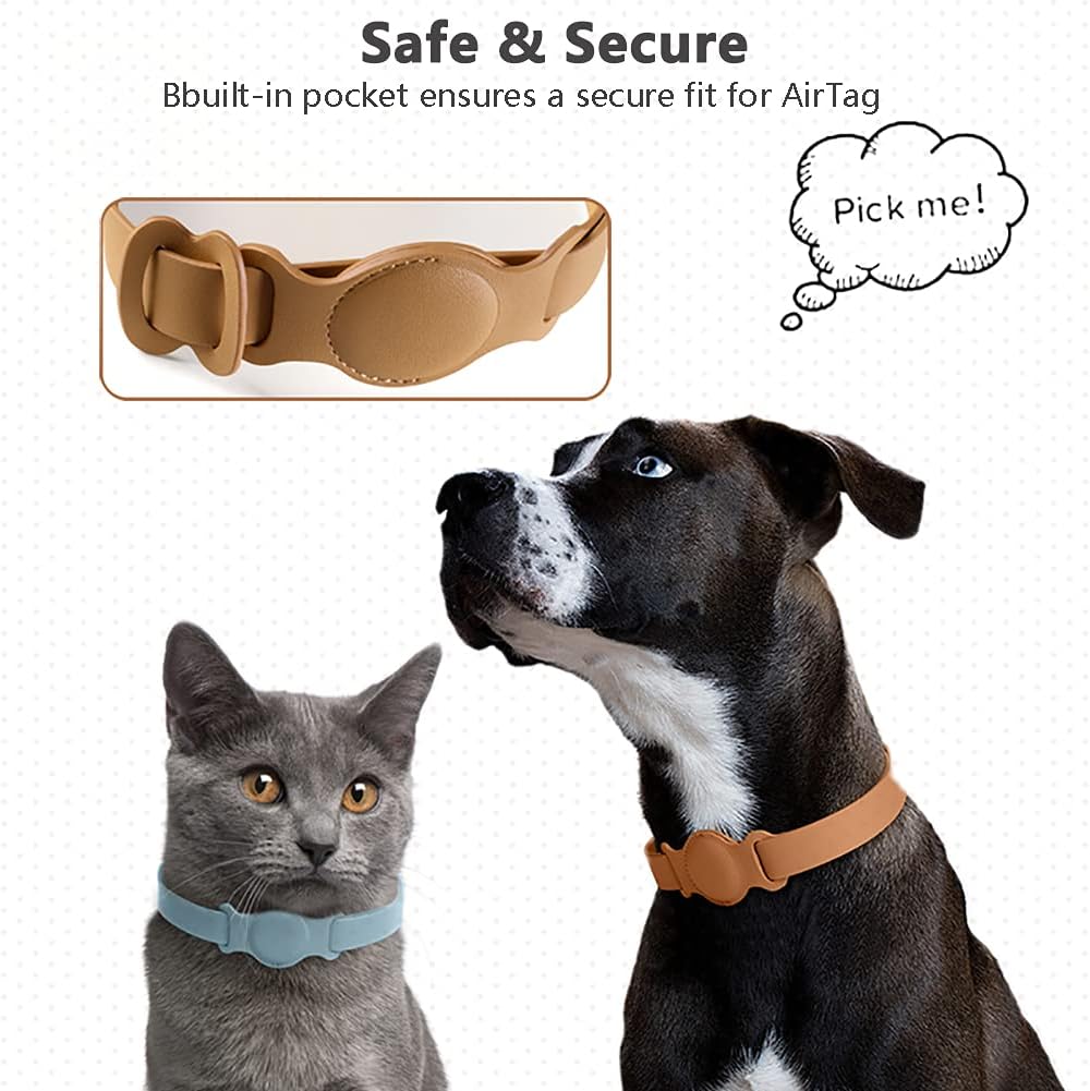 Collier en cuir AirTag pour animaux de compagnie