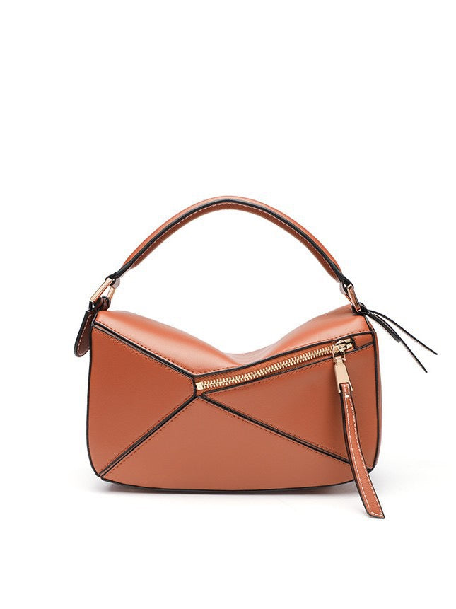 Le Cartable Geométrica – Cuir Cognac