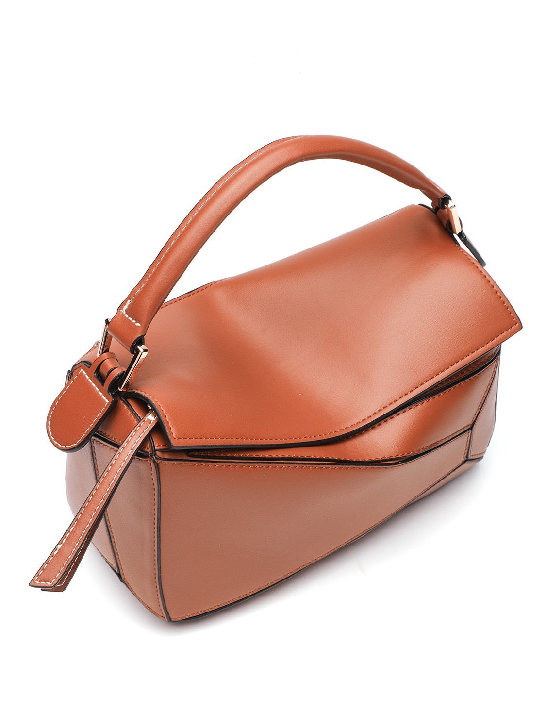 Le Cartable Geométrica – Cuir Cognac