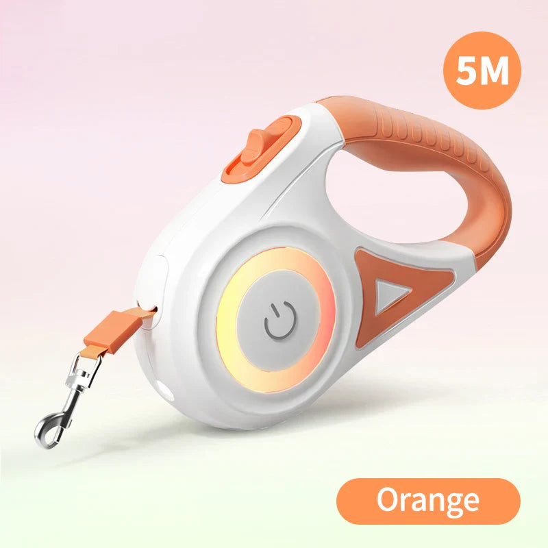 Laisse rétractable pour chien avec lumière