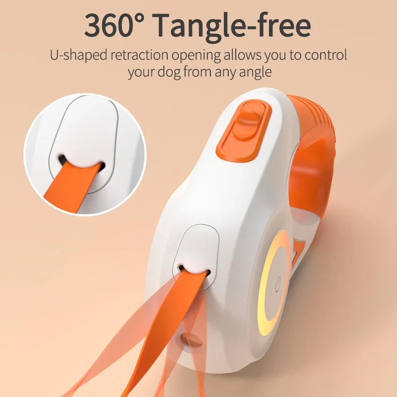 Laisse rétractable pour chien avec lumière