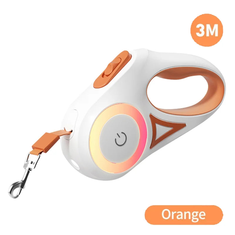 Laisse rétractable pour chien avec lumière