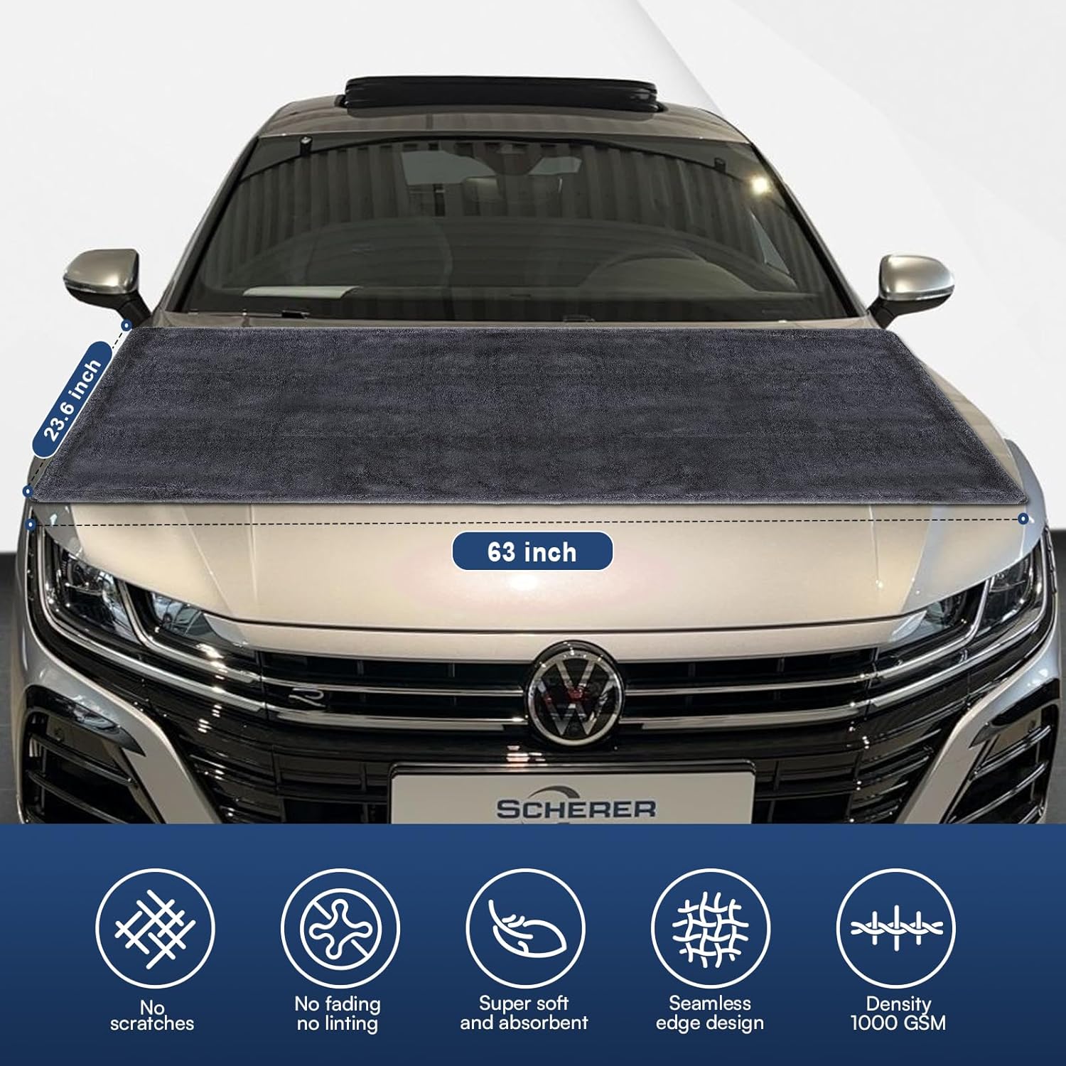 2+1 pcs MagicDry Twist-Weave Microfiber Car Towel – Streak-Free, Ultra-Absorbent, Scratch-Safe